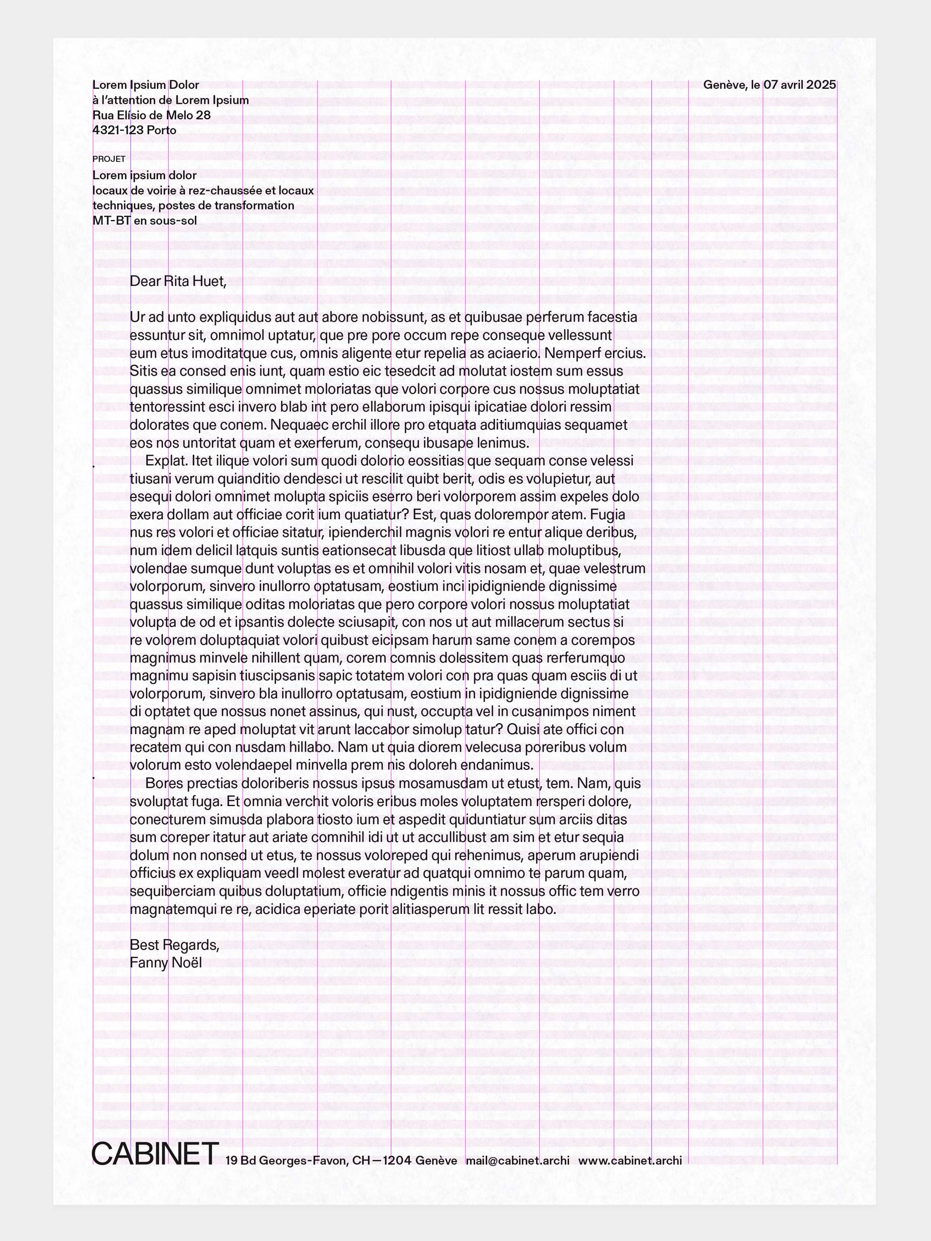 Cabinet A4 letterhead grid
